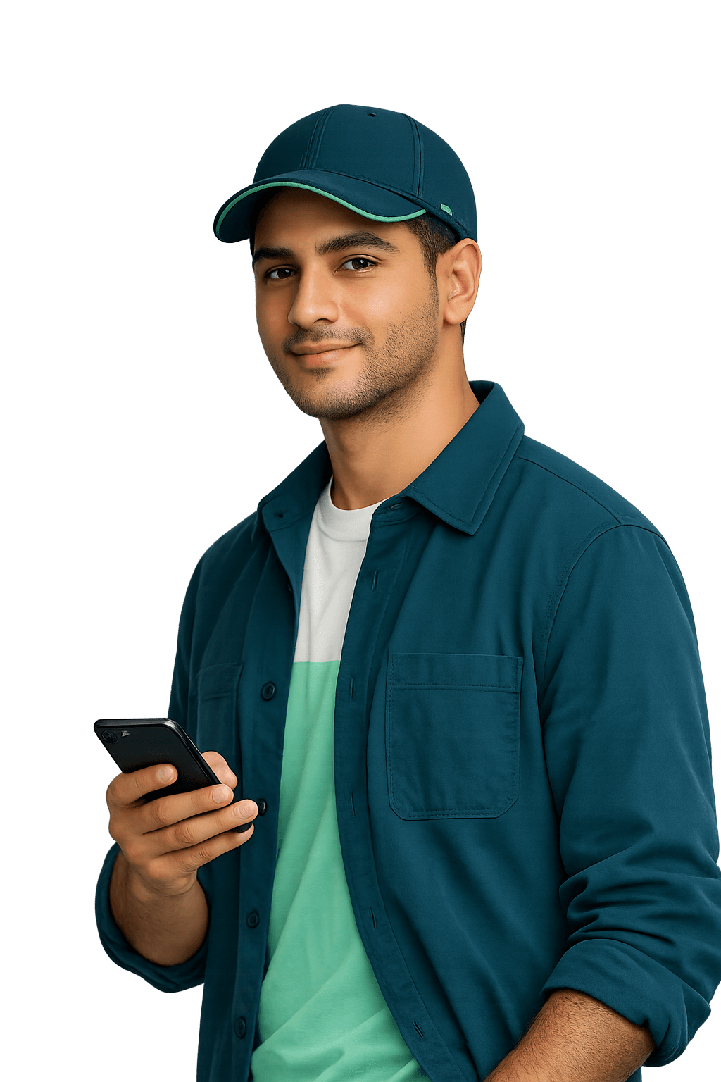 Worker using the gig app on their phone